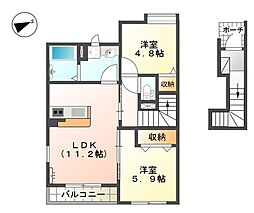 ルミナス・ハイム 2LDKの間取図画像