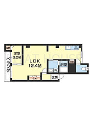 カサ・デかのだ 1LDKの間取図画像