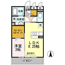 CreekPalace 1LDKの間取図画像