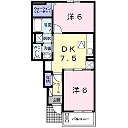 ルーチェ・ソラーレ3 2DKの間取図画像