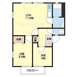 フレグランス池尻 2LDKの間取図画像