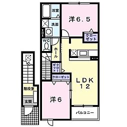 オータムムーン 2LDKの間取図画像