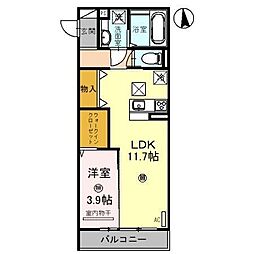 ブリエテラス 1LDKの間取図画像