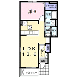 プロムナーゼ1 1LDKの間取図画像