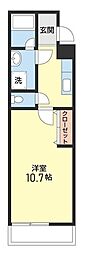 フジパレス小人町 1Kの間取図画像