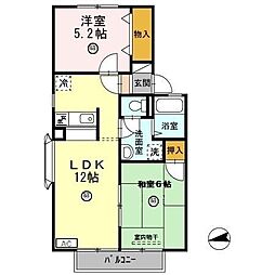 コート・ダジュールT2 2LDKの間取図画像