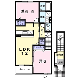 ガーデンハウスセルヴァ 2LDKの間取図画像