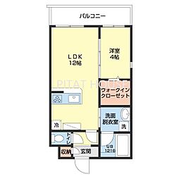 WESTHILLS1 1LDKの間取図画像