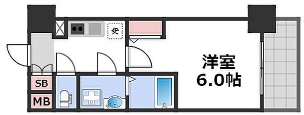 エスリード玉造 THE CLASS 803｜大阪府大阪市東成区東小橋1丁目(賃貸マンション1K・8階・21.09㎡)の写真 その2