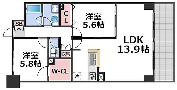 レジディア玉造 ｜大阪府大阪市東成区玉津1丁目(賃貸マンション2LDK・11階・68.65㎡)の写真 その2