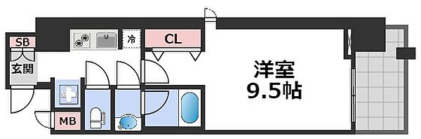 コンフォリア心斎橋EAST ｜大阪府大阪市中央区博労町2丁目(賃貸マンション1K・13階・30.38㎡)の写真 その2