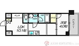 Re-be東三国 10階1LDKの間取り