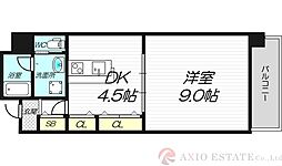 ベリー・モンテ新大阪 10階1DKの間取り