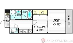 レフィーナカルム江坂 1DKの間取図画像