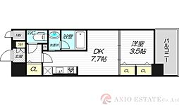 ラルシェパルク新大阪 1DKの間取図画像