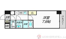 プランドール新大阪ノースレジデンス 1Kの間取図画像