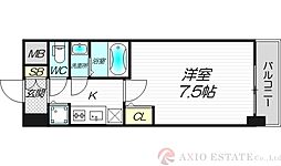 エスレジデンス江坂エミネンス 1Kの間取図画像