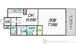アーバネス淀川 1DKの間取図画像
