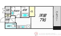 アーバンフラッツ西中島 1Kの間取図画像