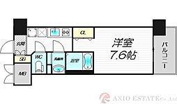 レジュールアッシュ十三 1Kの間取図画像