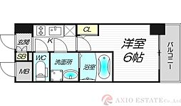 エスリード新大阪ザ・プレミアWEST 1Kの間取図画像