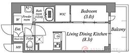 MAXIVCROS江坂 1LDKの間取図画像