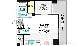 アドバンス江坂ラシュレ 1LDKの間取図画像