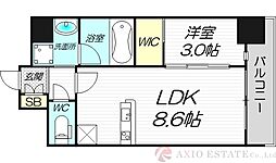 大阪市淀川区西宮原1丁目マンション 1LDKの間取図画像