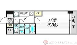 エスレジデンス江坂エミネンス 1Kの間取図画像