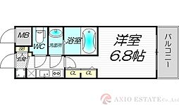 プレサン神崎川FINEBLESS 1Kの間取図画像
