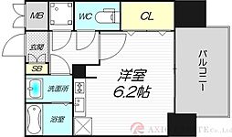 大阪市淀川区塚本2丁目マンション ワンルームの間取図画像