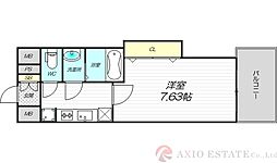 Luxe新大阪SOUTH 1Kの間取図画像