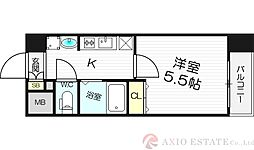 エスリード新大阪SOUTH 1Kの間取図画像