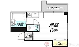 新大阪ハイツ ワンルームの間取図画像