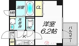 S-RESIDENCE新大阪Rish 1Kの間取図画像