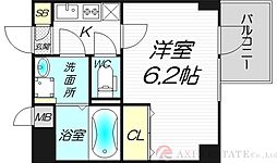 S-RESIDENCE新大阪Rish 1Kの間取図画像