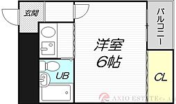 スリーデイズ新大阪 1Kの間取図画像