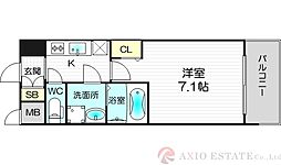 エスレジデンス新大阪ガーデン 1Kの間取図画像