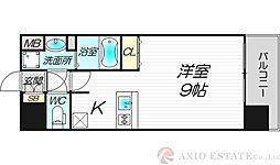アズヴェル新北野モスト ワンルームの間取図画像