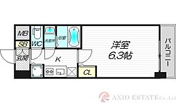 エスレジデンス江坂エミネンス 1Kの間取図画像