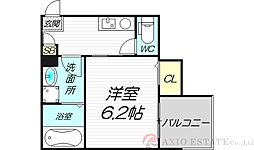 REGIAOSAKACITYKOMATSU 1Kの間取図画像