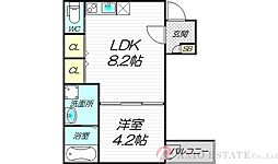 M-city大阪十三 1LDKの間取図画像