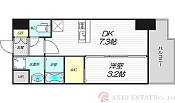 エステムコート新大阪XVIIベイス 1DKの間取図画像