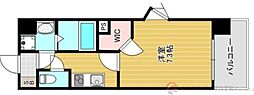 レジュールアッシュ江坂 1Kの間取図画像