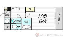 エスリード新大阪コンフォート1番館 1Kの間取図画像