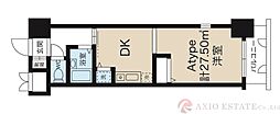 ノルデンハイム東三国B棟 1DKの間取図画像