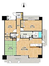 ハートヒルズ柴田本通 3LDKの間取図画像