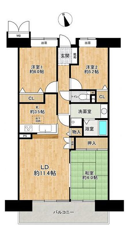 3LDK 間取り