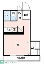 アローハイツ上北沢 ワンルームの間取図画像