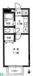 STハウス代沢 1Kの間取図画像